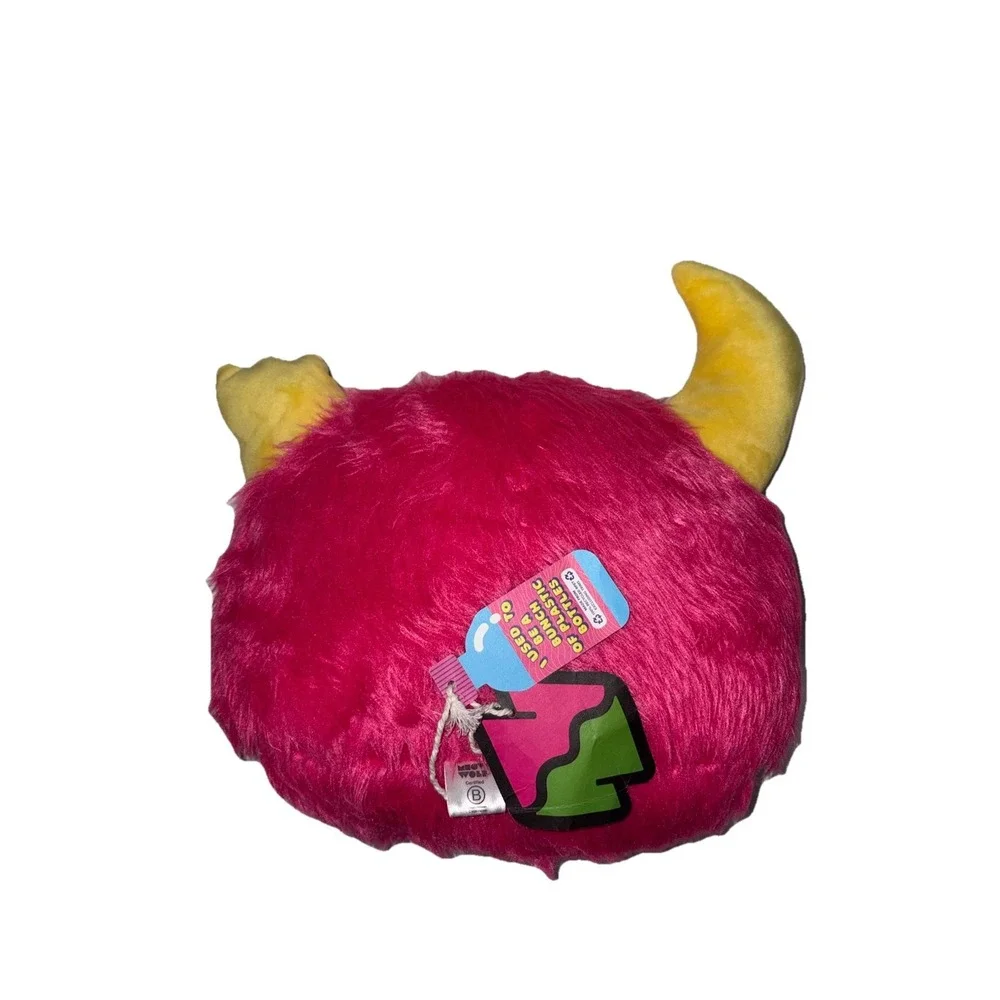 Meow Wolf Monster Snaggy Pink Yellow Horn Plush Stuffed Animal Toy NWT